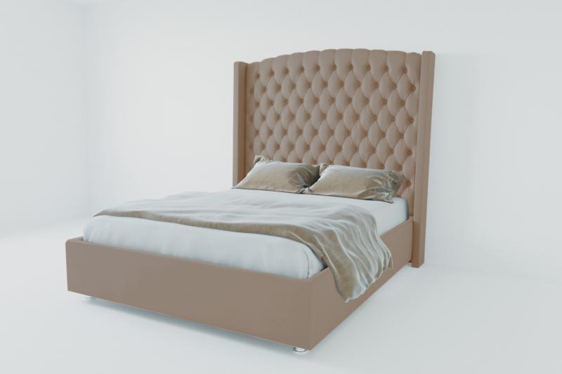 Мягкая интерьерная кровать "Берлин Люкс" с ортопедическими латами (металл)