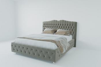 Мягкая интерьерная кровать "Нягань" с ортопедическими латами (металл)